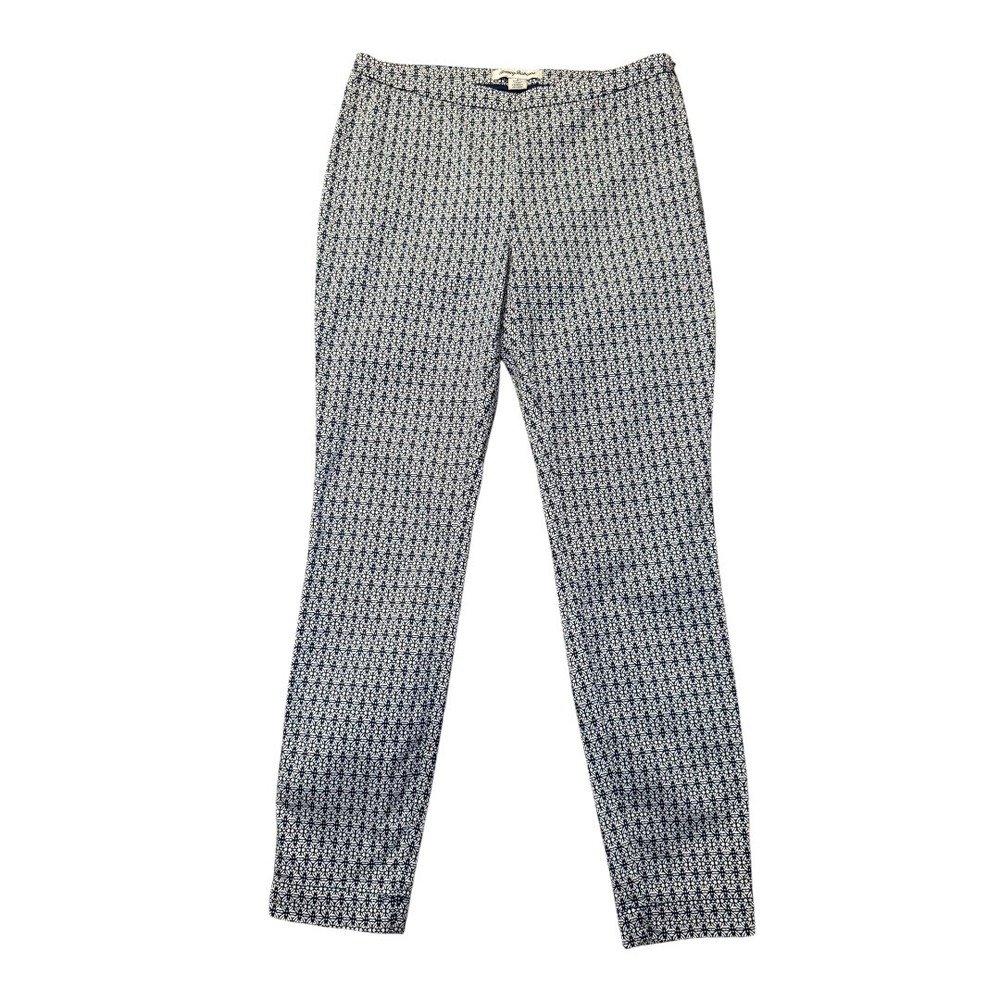 Tommy Bahama Women's Navy White Geometric Medallion Side Zip‎ Ankle Pants Size 4